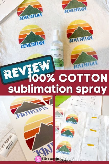 an image of cotton sublimation spray bottle with the words, review 100 % cotton sublimation spray