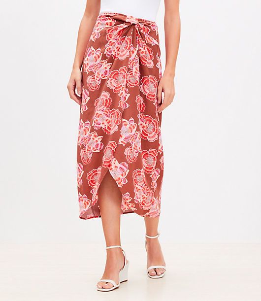 This fluid woven midi skirt is beautifully streamlined and finished with a flattering and getaway-glam sarong twist. Hi-low hem. Back zip.,Hit:Hit: Midi - Hits at mid-calf,Imported:Imported,Length:34" long,Fabrication:100% Lyocell,Garment Care:Machine Washable Loft Textured Floral Twist Sarong Midi Skirt Size 4 Rust Women's by Loft Size Regular - 4 Rust Women's Midi/Maxi, Skirt, 100%, Lyocell, Machine, Washable Petite Midi Skirt, Social Dresses, Blazer And Skirt, Petite Shorts, Exclusive Clothing, Petite Skirt, Petite Tops, Women Midi, Sweater Sale