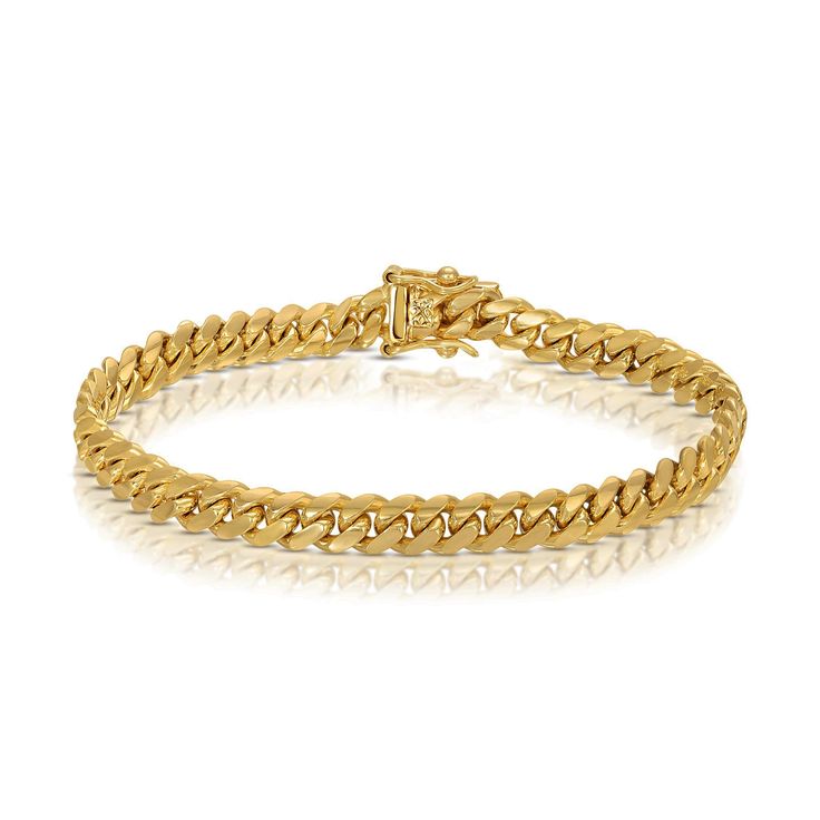 PRICES MAY VARY. PREMIUM MATERIAL - Our gold cuban bracelet use high quality 316L stainless steel and adopt 6 times Real 14K Gold plated for an everlasting shine. It can ensure each chain reflects plenty of light to create a sparkling effect. CLASSIC DESIGNED - Our bracelet features uniquely designed buckles, it can closes securely and does not open easily. 6 times real gold plating makes it no fade and can keep long lasting lifetime. So it won’t turn your skin green. WIDELY USED SCENARIOS - Our bracelet has excellent waterproof, anti-rust and anti-corrosion properties. It is the best choice for men’s daily wear, perfect for hip hop, rappers, party, band, photo and video shoots. PERFECT GIFT - A stylish and classic bracelet, keep you stand out from the crowd, perfect gift idea for your fri Classic Yellow Gold Cuban Link Tennis Bracelet, Classic Cuban Link Bracelet With Curb Chain For Anniversary, Classic Gold Cuban Link Bracelet For Anniversary, Classic Yellow Gold Cuban Link Bracelet For Anniversary, Cuban Bracelet, Stainless Bracelet, Miami Cuban Link Chain, Miami Cuban Link, Classic Bracelets