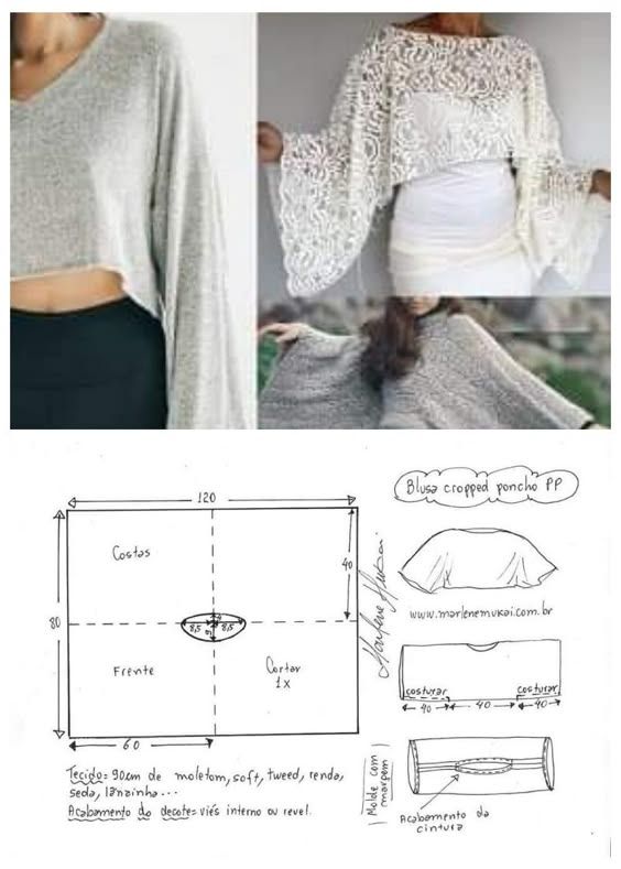 an image of a woman's top and sewing pattern with instructions to make it