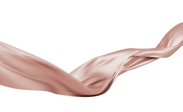 an abstract image of a flowing pink fabric on a white background with room for text