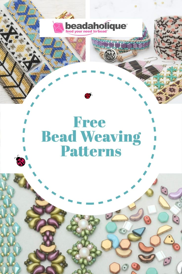 bead weaving patterns with the words free bead weaving patterns on top and below