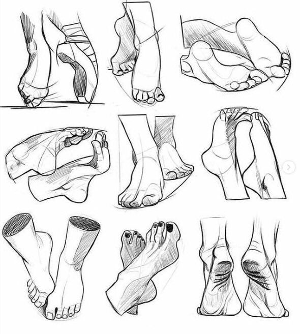 some feet and ankles are shown in this drawing lesson, which shows how to draw the legs