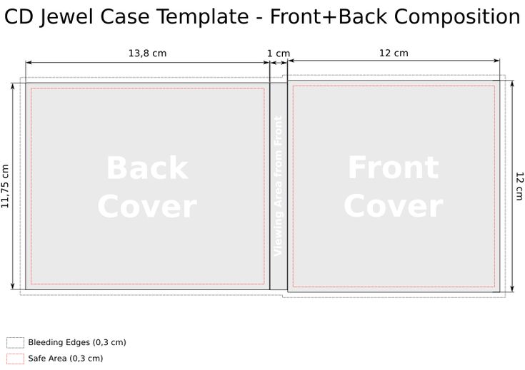 the front and back covers are shown with measurements for each cover, as well as their size