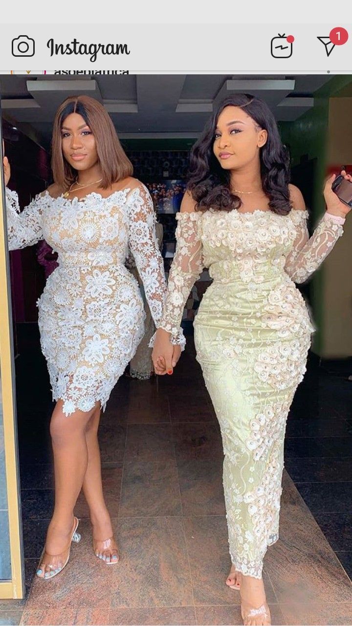 Nigerian Lace Dress, Nigerian Dress Styles, Aso Ebi Dresses, Nigerian Lace Styles Dress, Nigerian Lace Styles, African Lace Styles, Lace Gown Styles, Short African Dresses, Lace Dress Styles