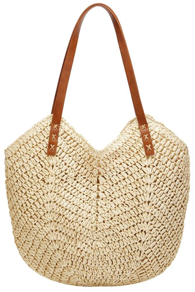 PRICES MAY VARY. Material: Mainly made of durable straw, polyester lining, hand woven, cute, playful and eye-catching. Style: retro straw style, hollow design, natural, chic, casual style beach bag will make girls love it! Size: Top Width: 16.5 inches, Bottom Width: 10.2 inches, Height: 13.8 inches. The main bag with a small inner pocket allows you to store some small daily items such as wallet, mobile phone, umbrella, swimming goggles, cards, cosmetics and more. Straw Beach Bags are classic, li Phone Umbrella, Straw Beach Bags, Beach Shopping, Straw Beach Bag, Straw Tote Bag, Woven Tote Bag, Straw Tote, Swimming Goggles, Chic Casual