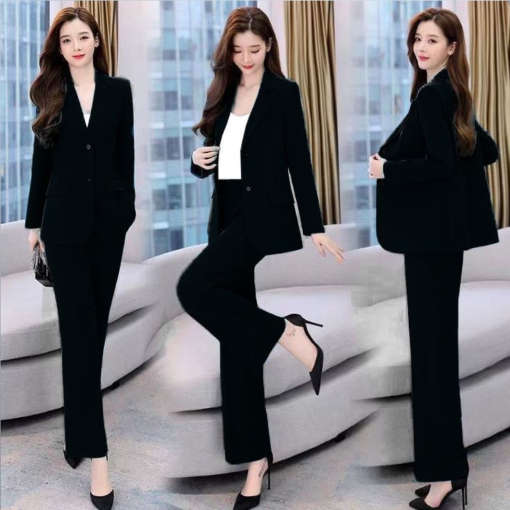 Elevate your office elegance with our exquisite Two-piece Elegant Women's Office Suit, a masterful blend of style and professionalism that's designed to make you stand out in any formal setting. This suit isn't just attire; it's a representation of your confidence and sophistication, tailored to elevate your office wardrobe. Indulge in the luxury of customization with this suit. The Yes option ensures that your suit is uniquely tailored to your preferences, making it a perfect fit for your style Professional Single Breasted Suit Sets, Professional Single-breasted Suit Sets, Black Formal Sets For Office, Black Formal Office Sets, Elegant Black Sets For Workwear, Classic Long Sleeve Office Sets, Black Office Lady Sets For Office Wear, Black Office Lady Sets, Tailored Long Sleeve Office Wear Sets