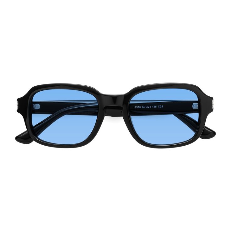 This rectangular acetate frame features a keyhole bridge and unique end pieces for added style. It combines classic design with modern details for a versatile and stylish look. The frame is crafted with high-quality materials for durability and longevity. The sleek and sophisticated design makes it the perfect accessory for any occasion. Blue Sunglasses With Uv Protection For Streetwear, Blue Sunglasses With Uva Protection For Streetwear, Blue Uv Protection Sunglasses For Streetwear, Modern Blue Sunglasses For Streetwear, Blue Mirrored Sunglasses For Streetwear, Trendy Blue Sunglasses For Streetwear, Trendy Blue Streetwear Sunglasses, Retro Blue Wayfarer Sunglasses, Retro Blue Square Frame Sunglasses