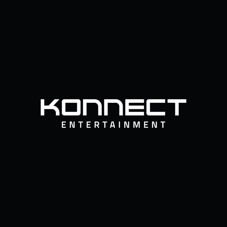 the konect entertainment logo is shown in white on a black background with an orange and