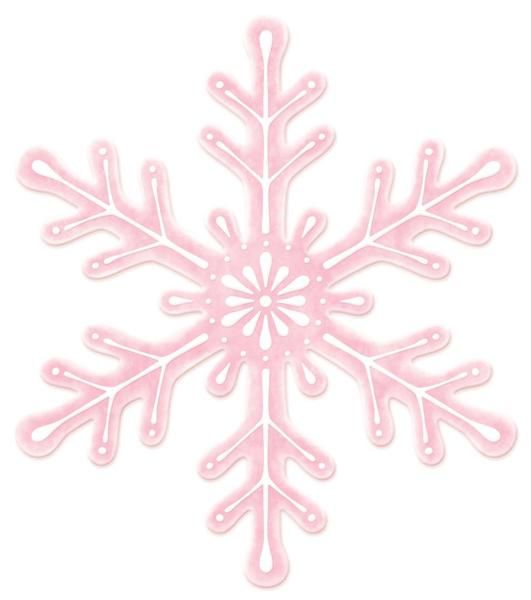 a pink snowflake on a white background