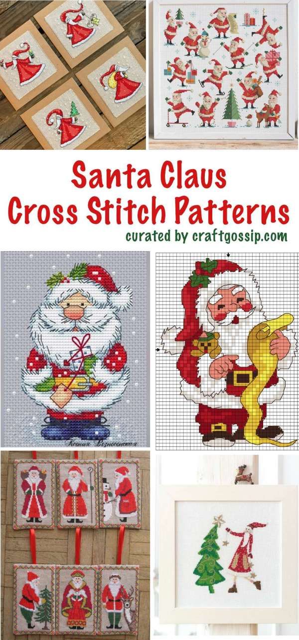 santa claus cross stitch pattern is featured in this article