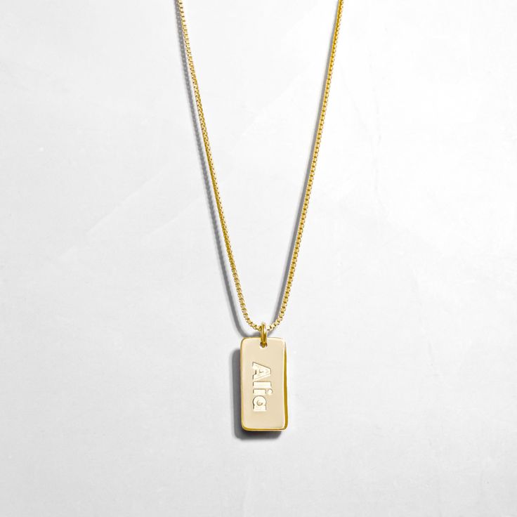 Personalized name & date necklace made just for you! Perfect for remembering key dates like weddings & anniversaries, graduations, and so much more! - - - D E T A I L S- - -• Made of 925 Sterling Silver• Available in 14k Gold, or Rhodium plated (we use a very THICK plating for a piece that will be with you for years to come!)• Nickel-free & Hypoallergenic• DIMENSION: 16mm x 8mm •Comes with a 3" Extension Chain ♡ HOW to ORDER: ♡1. Use the "PERSONALIZATION BOX" to input the DATE/NAME/LETTERS /SYMB Personalized Square Pendant Necklace For Anniversary, Personalized Charm Necklace With Square Pendant For Anniversary, Personalized Charm Necklace For Anniversary With Square Pendant, Anniversary Nameplate Charm Necklace With Adjustable Chain, Gift Dog Tag Charm Necklace With Adjustable Chain, Dog Tag Charm Necklace With Adjustable Chain, Dog Tag Charm Necklace With Adjustable Chain As Gift, Minimalist Engraved Charm Necklaces For Anniversary, Classic Personalized Charm Necklaces For Gifts