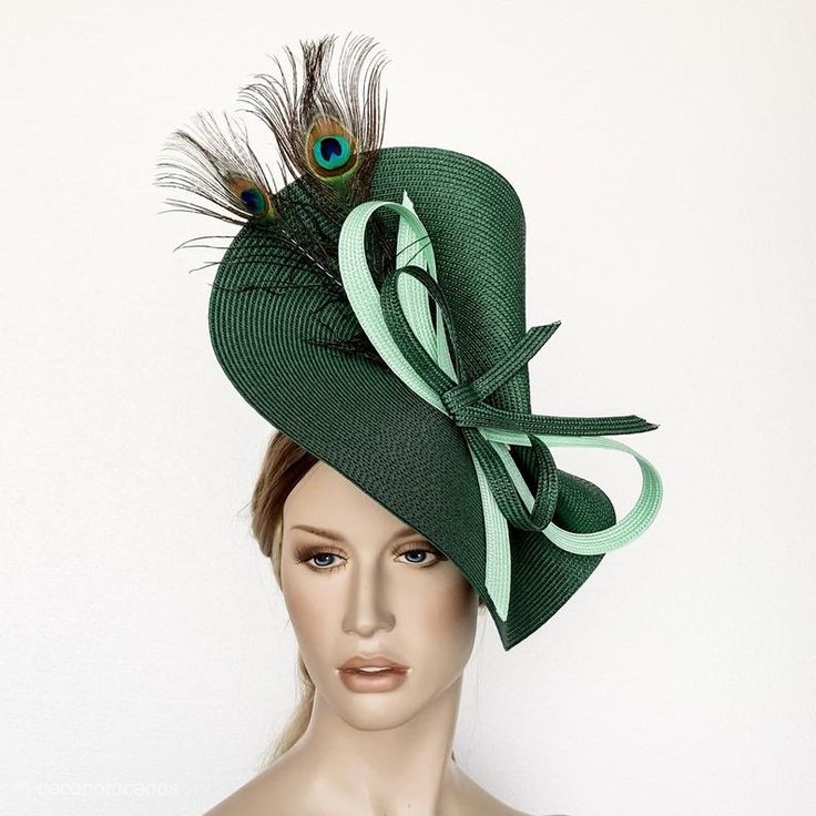 Royal ascot hat peacock race day hat royal ascot fascinator | Etsy Race Day Hats, Fascinator Hats Diy, Green Fascinator, Derby Fashion, Fascinator Wedding, Royal Ascot Hats, Occasion Hats, Derby Fascinator, Ascot Hats