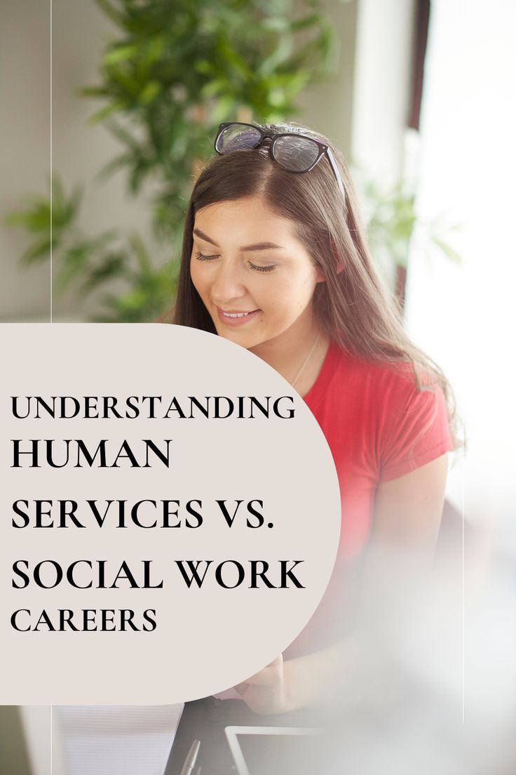 a woman sitting in front of a laptop computer with the words, understanding human services vs social work carers