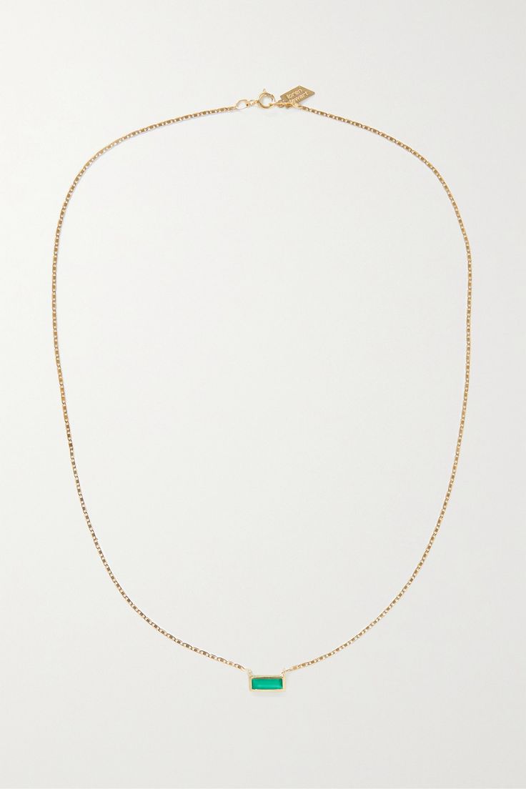 Loren Stewart's 'Valentino' necklace is minimally designed which makes it perfect for stacking with similar styles. Handmade from polished 10-karat gold, it's centered with a vibrant rectangular agate pendant. Modern 14k Gold Chain Necklace With Polished Finish, Modern 14k Gold Diamond Necklace For Everyday, Minimalist 14k Gold Necklace For Everyday Luxury, Minimalist Polished Diamond Necklace For Gift, Minimalist Polished Diamond Necklace Gift, Minimalist Diamond Necklace With Round Pendant On Cable Chain, Modern 14k Gold Necklace For Everyday, Minimalist 14k Gold Formal Chain Necklace, Minimalist 14k Gold Formal Necklace