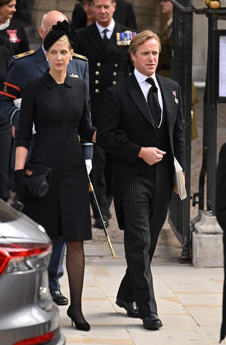 Lady Gabriella Kingston and Thomas Kingston attend the State Funeral of Queen Elizabeth II at Westminster Abbey on Monday September 19, 2022 in London, England. British Hats Women, Thomas Kingston, Lady Gabriella Windsor, Prince Michael Of Kent, Imperial State Crown, British Hats, Royal Uk, Reine Elizabeth, British Royal Families