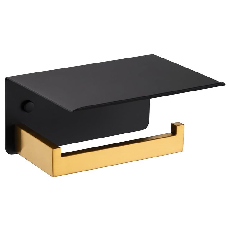 a black and gold shelf with a graduation cap on it's end, against a white background