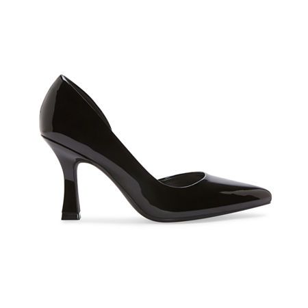 Elevate your wardrobe instantly with this pair of Worthington women's Lucien pointed-toe pumps. Crafted from a glossy faux leather, these slip-on closed-toe shoes have a 2.5-inch stiletto heel - wear them with pants and a blouse or a sheath dress. Closure Type: Slip-OnShoe Heel Height: 2 1/2 InchesUpper/Outer Base Material: 100% PolyuretheneShoe Lining Material: PolyurethaneSole Material Content: 100% Thermoplastic-RubberToe Type: Pointed Toe, Closed ToeCare: Spot CleanHeel Style: Stiletto HeelC Black Pointed Toe Synthetic Heels, Glamorous Patent Leather Heels With 4-inch Heel, Formal Black Kitten Heels With 4-inch Pointed Toe, Black Pointed Toe Heels With 4-inch Heel, Black Patent Leather Slingback Pumps With 4-inch Heel, Spool Heel, Black Pumps Heels, Pumps Heels Stilettos, Closed Toe Shoes