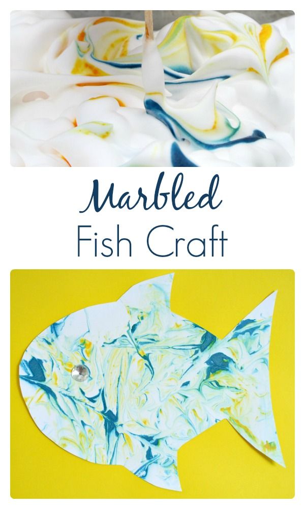 marbled fish craft for kids to make