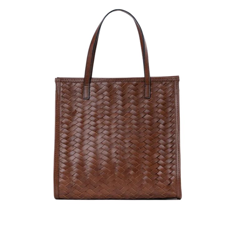 Alita Leather Tote, front side, tote bags, women tote bag, leather tote bag, woven leather bag, braided leather bag, genuine leather, handbag, purses, liamandlana.com Classic Woven Leather Shoulder Bag For Shopping, Classic Woven Leather Shopping Bags, Classic Woven Leather Bags For Shopping, Square Shoulder Bag With Intrecciato Weave For Travel, Classic Woven Leather Bags, Rectangular Intrecciato Shoulder Bag For Everyday Use, Everyday Rectangular Shoulder Bag With Intrecciato Weave, Classic Brown Woven Leather Bags, Elegant Leather Straw Shopping Bag