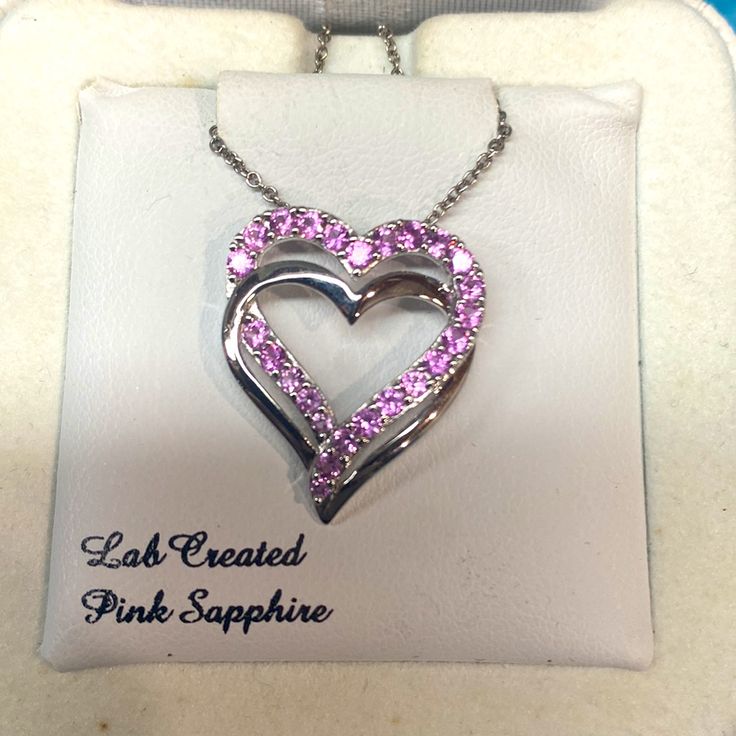 Nib - Never Used Sterling Silver Lab Created Pink Sapphire