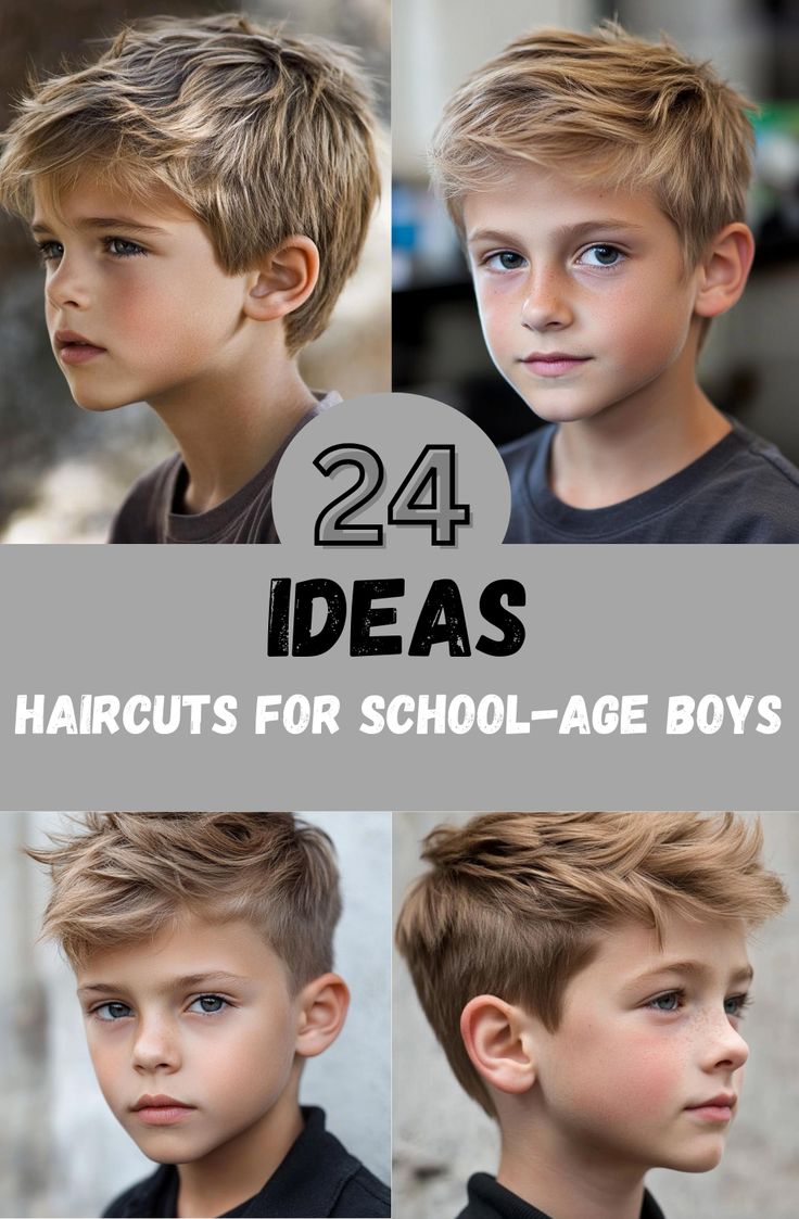 Choosing the right haircut for school-age boys can be a challenge, but this list of 24 cool haircuts makes it easy. Whether you want a timeless, clean-cut style or something a bit more modern and trendy, there’s a haircut here for every personality and lifestyle. From fades and undercuts to textured crops and longer styles, these haircuts combine practicality with style, making sure your little one feels confident and ready to take on the world. Haircuts For 3 Year Boy, Boy Hair Cutting Style, Trendy Little Boy Haircuts, Cool Toddler Boy Haircut, Boys Faded Cut, Longer Hairstyles For Teenage Boys, Surfer Boy Haircut Kids, Faux Mohawk Boys, Youth Haircut Boy Hairstyles