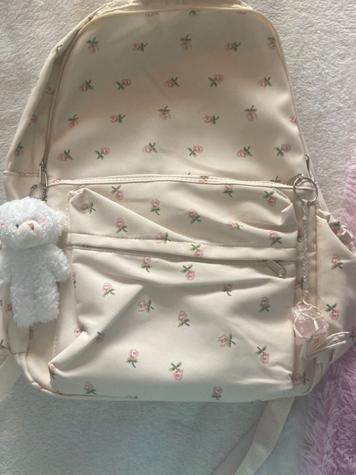 coquette backpack floral Coquette Backpack, Backpack Embroidery, Cute Backpacks For School, Cute School Bags, Stylish School Bags, School Bag Essentials, Aesthetic Backpack, Cute School Stationary, Kawaii Backpack