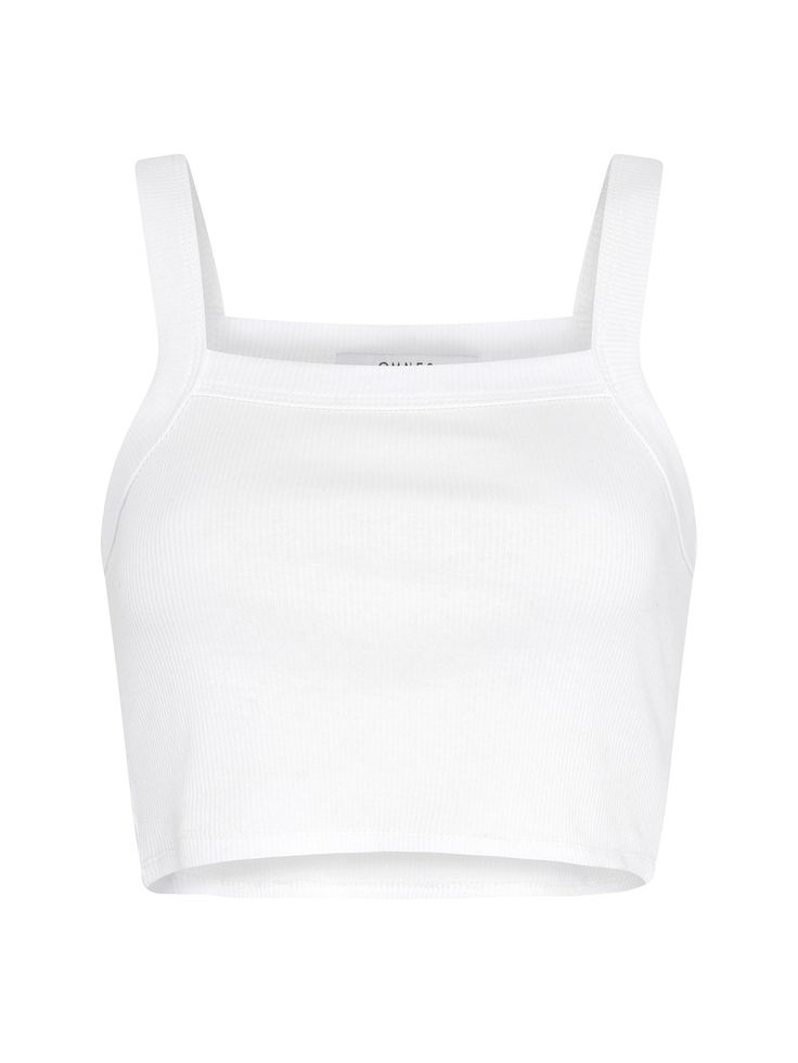 Sustainable essentials. The Rowan Cropped Top is produced from 100% BCI organic cotton and made here in the UK. Not only that, it's also the perfect fit. Featuring a modern take on the Romantic square neckline, with slim straps and a playful cropped hem. Your high-waisted trousers have been waiting for the Rowan. Trendy Crop Top With Adjustable Straps And Square Neck, Spring Everyday Tops With Wide Straps, Spring Tops With Wide Straps For Everyday, Wide Strap Tops For Everyday Spring Wear, Fitted Tops With Adjustable Straps For Everyday, Spring Cotton Camisole With Wide Straps, Everyday Crop Top With Adjustable Tank Straps, Cropped Summer Tank Top With Minimal Stretch, Everyday Cotton Tank Top With Square Neck