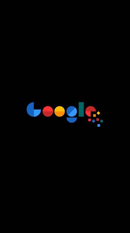 the google logo is shown on a black background