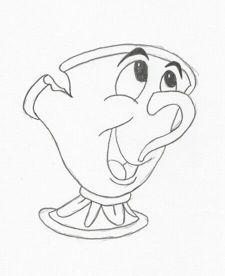 a drawing of the face of pooh from disney's beauty and the beast