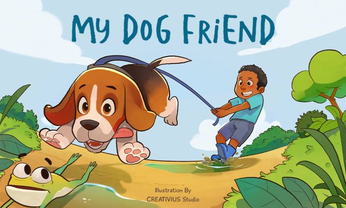 the book cover for my dog friend with an image of a boy and his dog