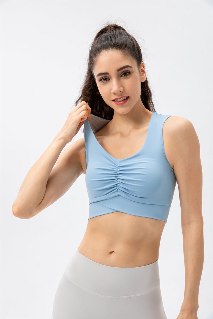 77% Nylon. 23% Spandex Soft. comfortable. skin friendly 4-way stretch. breathable and sweat-wicking Featuring non-removable pads for built-in comfort and support Perfect for both sports activities and daily life Strength Yoga, Sports Bra And Leggings, Strapless Bandeau, Yoga Set, Yoga Bra, Women Shirts Blouse, Sports Activities, Plus Size Swimwear, Sports Leggings