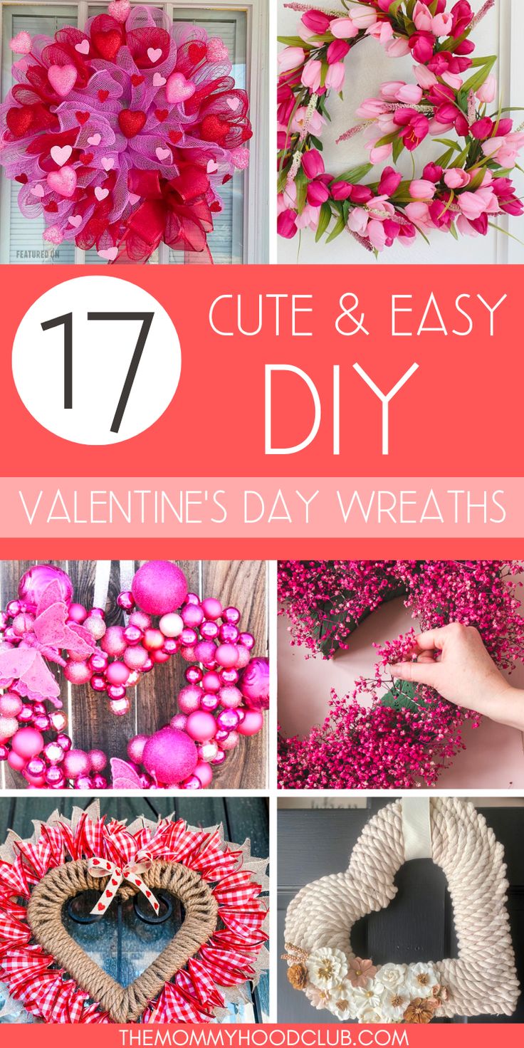 17 cute and easy diy valentine's day wreaths