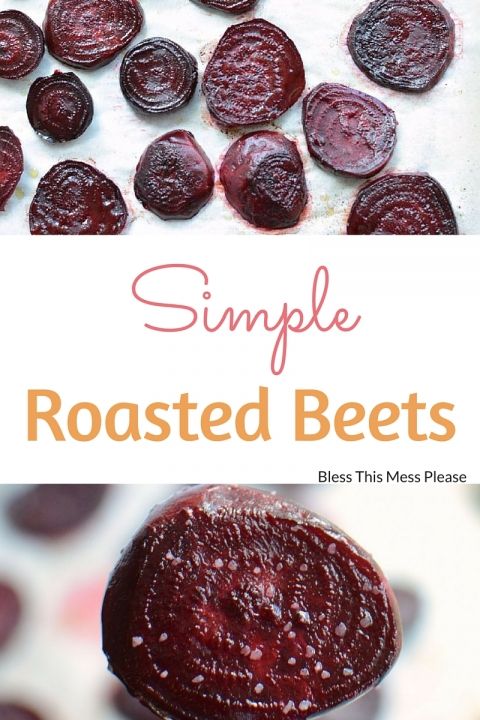 beets with text overlay that reads simple roasted beets