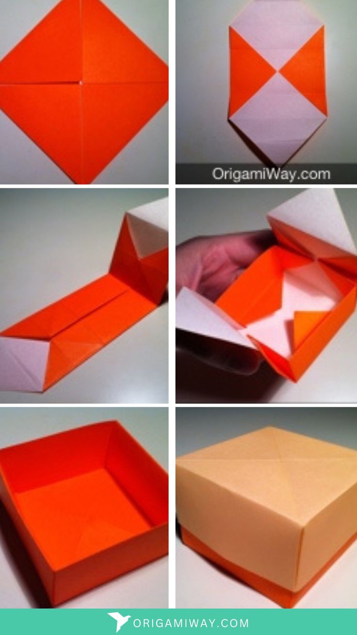 An orange paper origami box Origami Box Easy, Origami Techniques, Origami Box, Handy Dandy, How To Make Box, Origami Easy, The Square, Origami Paper, Wooden Box