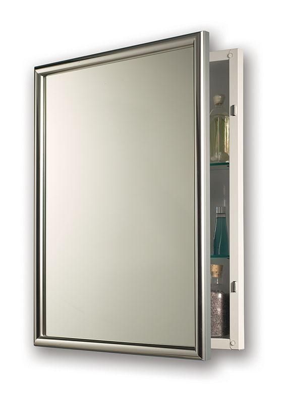 a bathroom medicine cabinet with mirror and shelves on the wall, in front of a white background