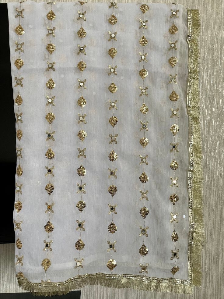 Beautiful Chiffon Dupattas with golden embroidery,mirror work & kiran lace all over dupatta. Stunning dupatta for the perfect addition to any outfit. Material: Fine Chiffon Colours: Variety of colours available please select options Please also visit our eBay store for a variety of affordable casual and formal wear outfits. Formal Wear Outfits, Mirror Work Dupatta, Embroidery Mirror, Golden Embroidery, Veil Accessories, Wedding Veil Accessories, Embroidered Chiffon, Gold Sequins, Lovely Shop