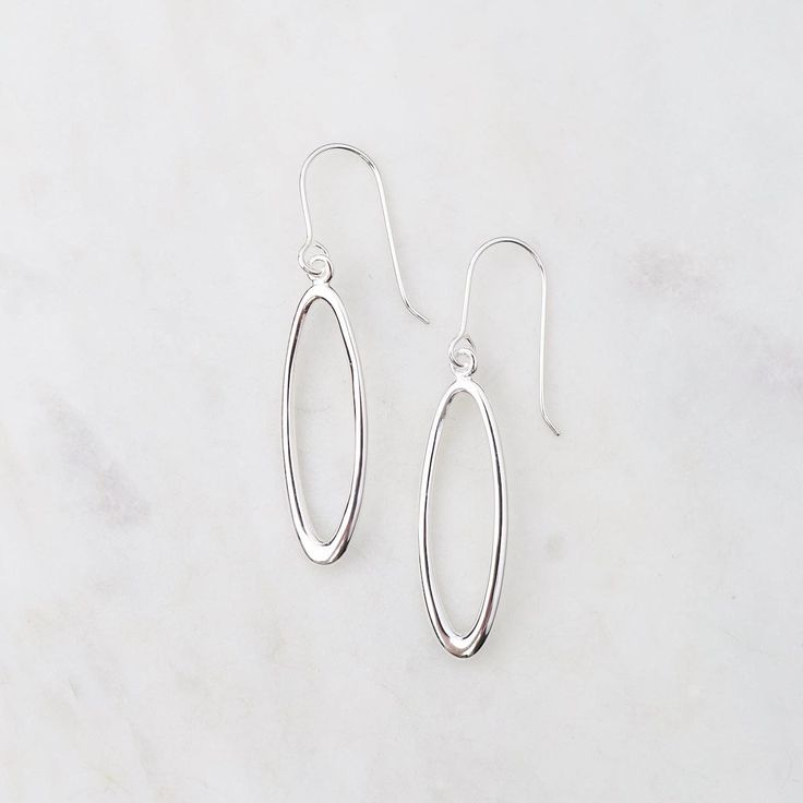 EAR Sterling Silver Elliptical Drop Earrings Husband And Wife, Earrings Sterling Silver, Sterling Earrings, Sterling Silver Earrings, Thailand, Drop Earrings, Sterling Silver, Silver