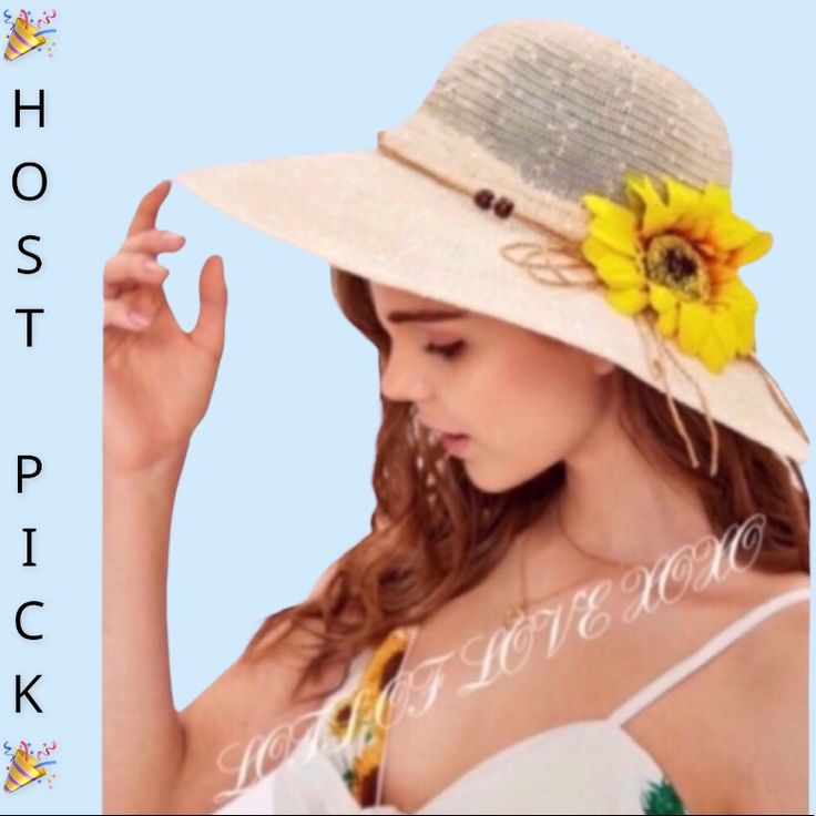 *Pretty Sunflower Beige Boho Floppy Straw Hat Has Simple Detail With The String Tie With Beaded Decor Around The Base & The Beautiful Bold Sunflower *100% Polyester *Circumference: 23.6 Casual Flower Hat For Vacation, Casual Flower Shaped Sun Hat For Spring, Casual Flower-shaped Hats For Vacation, Casual Flower-shaped Sun Hat For Spring, Casual Spring Sun Hat With Flower Shape, Adjustable Flower Sun Hat For Spring, Casual Flower Shaped Sun Hat For Summer, Casual Flower-shaped Sun Hat For Summer, Adjustable Flower Hats For Summer