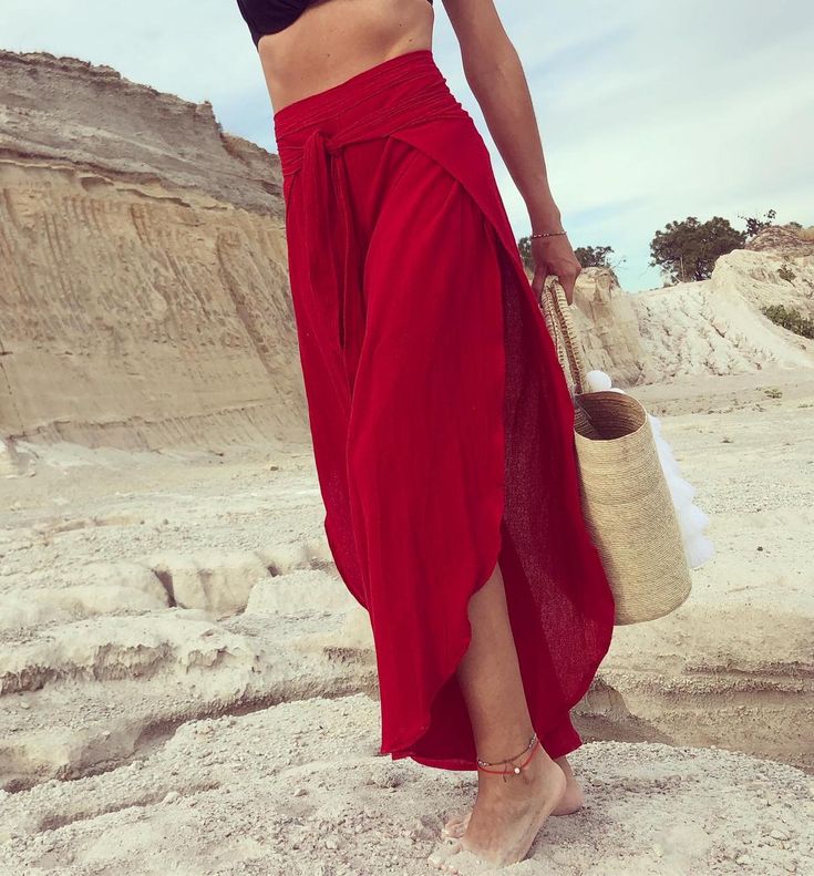 ALLE BOHO "DHARA" wrap beach pants, feature a harem type of pant, perfect for a day on the beach or wear them as a swim cover-up, perfect to wear either day or night. Mother's Day Gift We are so proud to make Artisanal Clothing using only RAW Cotton that feels and looks very basic and natural.Our clothes do not only look natural and beautiful, but they are also made in the most natural and beautiful way. Details: Boho Style Unisex One Size Self-tie Solid print Made and dyed entirely by hand Fabr Wide Leg Pants For Summer Vacation, Relaxed Cotton Bottoms For Vacation, Beachy Linen Bottoms For Beach Season, Summer Beach Wide Leg Linen Pants, Summer Beach Linen Wide Leg Pants, Summer Loungewear Yoga Pants, Versatile Summer Loungewear Yoga Pants, Versatile Summer Yoga Pants For Loungewear, Relaxed Fit Solid Color Beach Pants