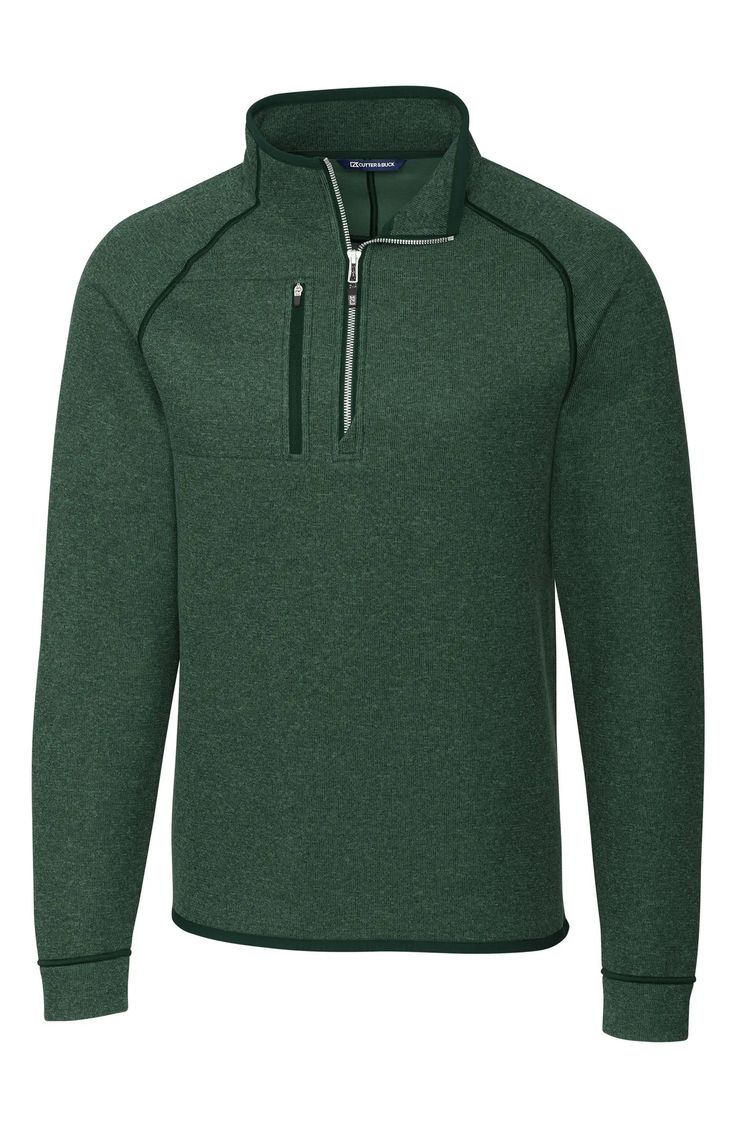 Cutter & Buck Mainsail Half Zip Pullover | Nordstrom Sporty Half-zip Sweatshirt For Outdoor Activities, Half-zip Outerwear For Outdoor Activities, Half Zip Pullover, Nordstrom Store, Free Fabric, Mens Big And Tall, Half Zip, Stand Collar, Quarter Zip