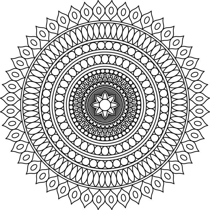 a black and white drawing of a circular design