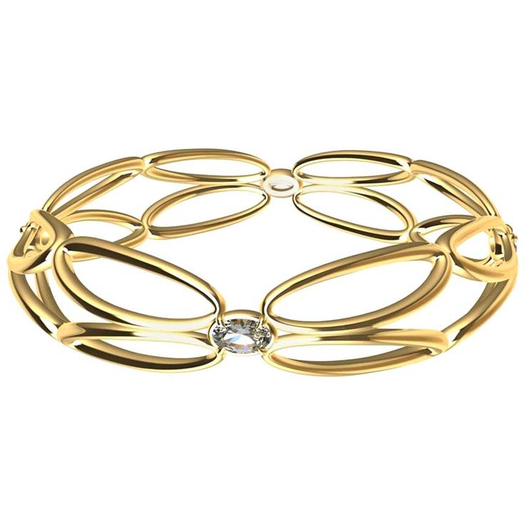 18 Karat Yellow Gold Diamond Arabesque Wings Bangle, Inspired by simplicity and birds flying , and I still got the rhombus design into the bracelet. 3 carats total weight GIA certified diamonds. Made to order, please allow 6 weeks for delivery. Sapphire Bangle, Modern Bangle, Mens Bangles, Modern Bracelets, Yellow Gold Bangle, Gemstone Bangle, Antique Bracelets, Yellow Gold Bracelet, Birds Flying