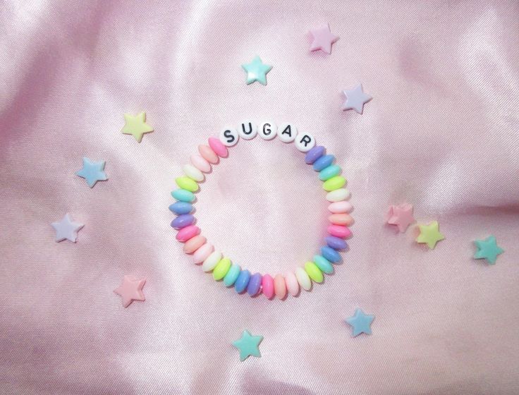 A cute fake candy bracelet ♡ Measures at about 6" and made with stretchy elastic cord Cute Beaded Bracelets With Letter Beads, Cute Rainbow Beaded Bracelets, 90s Candy, Pastel Fairy, Fake Candy, Candy Bracelet, Rainbow Candy, Kawaii Aesthetic, Soft Girl