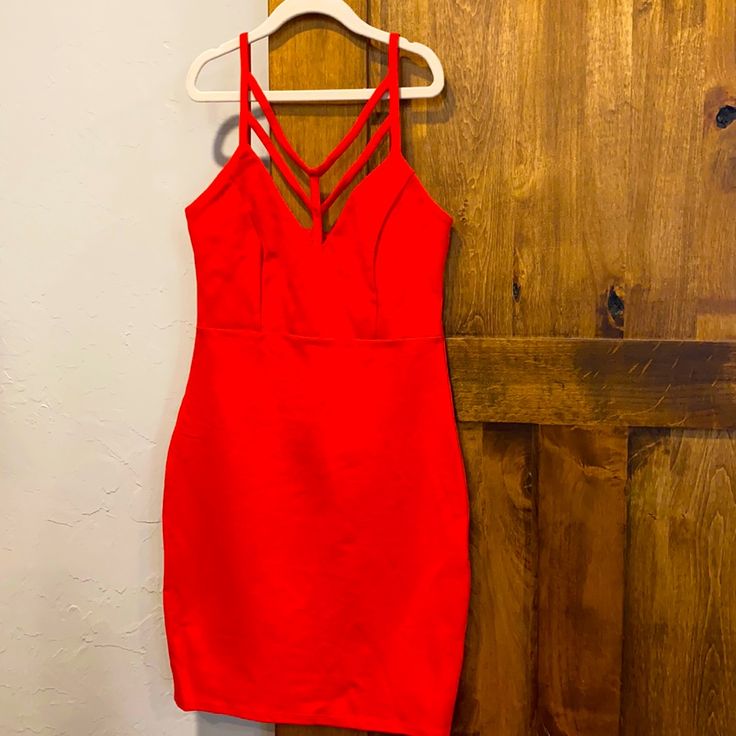 Forever 21 Red Strappy Front Body Con Dress, Size Small, New With Tags Forever 21 Red Mini Dress For Party, Forever 21 Red Party Mini Dress, Red Mini Dress For Party By Forever 21, Red Party Mini Dress From Forever 21, Forever 21 Red Sleeveless Dress, Red Sleeveless Forever 21 Dress, Forever 21 Red Mini Dress For Date Night, Fitted Red Mini Dress By Forever 21, Forever 21 Red Dress For Night Out