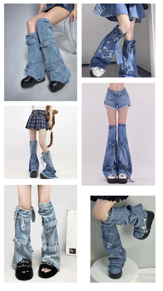 What the title says Denim Leg Warmers, Outfits With Leg Warmers, Leg Warmers Outfit, Cyberpunk Clothes, Leg Warmers, Fashion Inspo, Style Inspiration, Sewing, Outfit Inspo