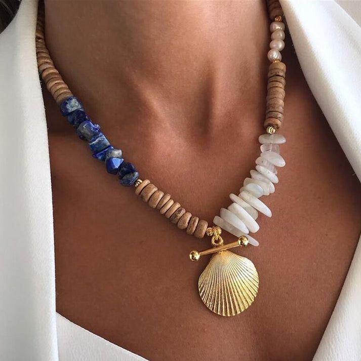 boho Ocean kolye Sonsuzluk Mineli Göz Kolye Sea Shell Conch pendants charms Necklace Sexy collier de perles Gift Accessories | Charlie Dolly Beach Pendant Jewelry With Clavicle Chain, Bohemian Alloy Clavicle Chain Jewelry, Bohemian Clavicle Chain Alloy Jewelry, Bohemian Beaded Choker With Clavicle Chain, Gold Alloy Beach Jewelry, Gold Alloy Jewelry For Beach, Bohemian Alloy Necklace With Clavicle Chain, Bohemian Alloy Dangle Necklaces, Bohemian Alloy Necklaces