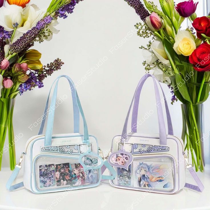 Ita Transparent Window Bag, Anime Ita Bag, Pin Display Bag, Cute Ita Bag, Enamel Pin Display Bag, Large Capacity Crossbody Bag, Gift for Her 🌟Size: 28cm*22cm*9cm Material: PU ✨This Ita Bag can perfectly hold all your necessities. The bag has a transparent window panel that you can customize according to your preferences. You can display your pins, pictures, plush toys and other decorations. The shoulder strap is adjustable and can be carried by hand, crossbody or on one shoulder. It is suitable Kawaii Portable Bags For Students, Portable Kawaii Bags For Students, Kawaii Large Capacity Satchel For Travel, Cute Large Capacity Satchel Shoulder Bag, Harajuku Style Shoulder Bag With Large Capacity, Kawaii Satchel Backpack For Daily Use, Kawaii Shoulder Travel Bag, White Portable Harajuku Style Bags, White Portable Harajuku Bag