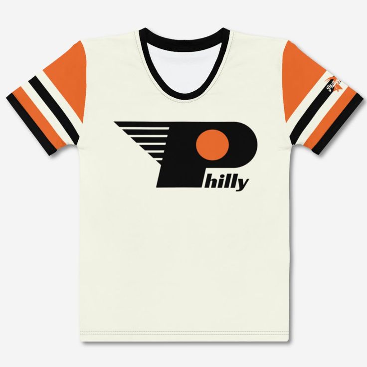 The Story The Deets The Care If Ron Hextall, Dave Schultz, Bobby Clarke, and a textile factory all had a baby together, then it might turn out looking something like this t-shirt. A staff favorite, this old school vintage top is a nod to all the Philadelphia hockey legends that we watched growing up or heard about from our fathers and grandfathers. Root for the Bullies in style as you rock this super unique retro classic tee that's perfect for yelling at Rangers fans or for cross-checking your n Ron Hextall, Mike Schmidt, Textile Factory, Crewneck Style, Womens Jersey, You Rock, Jersey Tee, Vintage Tops, Jersey Fabric