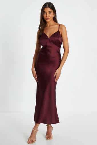 JLUXLABEL Down the Aisle Open Back Satin Gown | Nordstrom Wine Color Dress, Burgundy Satin Dress, Wine Colored Dress, 2026 Wedding, Long Sleeve Satin Dress, Burgundy Formal Dress, Wine Red Dress, Slip Maxi Dress, Adorable Dresses